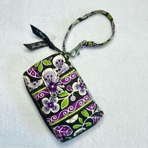 Vera Bradley Purple Green Carry it All in One Zip Wristlet Wallet - Plum Petals